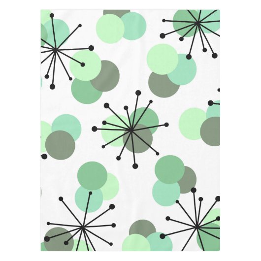 Atomic Age Molecules Mint Green Tafelkleed (Voorkant)