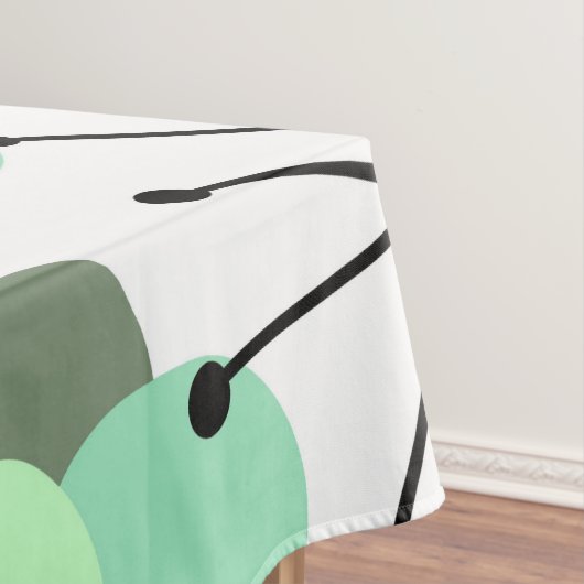 Atomic Age Molecules Mint Green Tafelkleed (Voorbeeld)