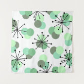 Atomic Age Molecules Mint Green Wandkleed (Voorkant (horizontaal))