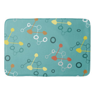 Atomic Age Pattern Turquoise Badmat
