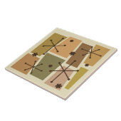 Atomic Age Pop Art Brown Tegeltje (Zijkant)