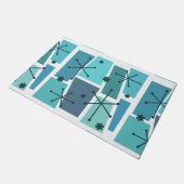 Atomic Age Pop Art Turquoise Deurmat (Schuin)