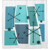 Atomic Age Pop Art Turquoise Douchegordijn (Voorkant)