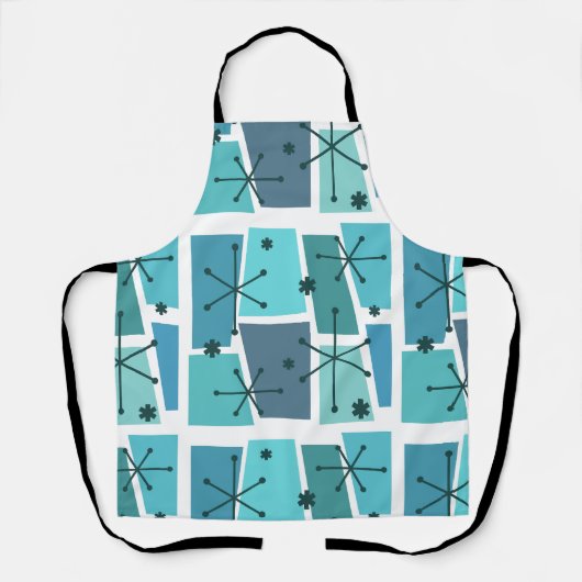 Atomic Age Pop Art Turquoise Schort (Voorkant)