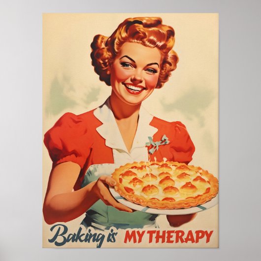 Atomic Age Print Funny Kitchen Wall Art Retro Prin (Voorkant)