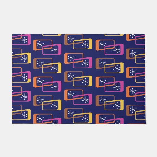 Atomic Age rechthoeken Paarse kleurrijk Deurmat (Voorkant)
