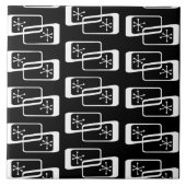 Atomic Age rechthoeken zwart wit Tegeltje (Voorkant)