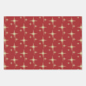 Atomic Age Retro 50s Starburst Maroon Inpakpapier Vel (Voorkant 2)
