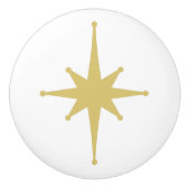 Atomic Age Retro 50s Starburst Single in Mustard Keramische Knop (Voorkant)