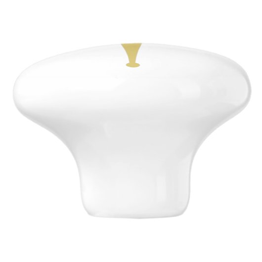 Atomic Age Retro 50s Starburst Single in Mustard Keramische Knop (Zijkant)