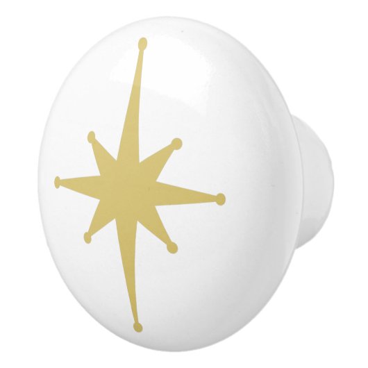 Atomic Age Retro 50s Starburst Single in Mustard Keramische Knop (Rechts)