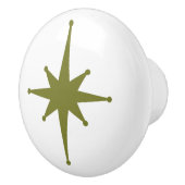 Atomic Age Retro 50s Starburst Single in Olive Keramische Knop (Rechts)