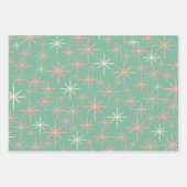 Atomic Age Retro Patronen Blush Pink en Blauwgroen Inpakpapier Vel (Voorkant 2)