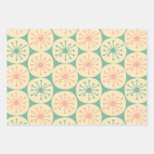 Atomic Age Retro Patronen Blush Pink en Blauwgroen Inpakpapier Vel (Voorkant)
