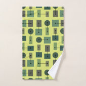 Atomic Age Simple Shapes Chartreuse Bad Handdoek (Handdoek)