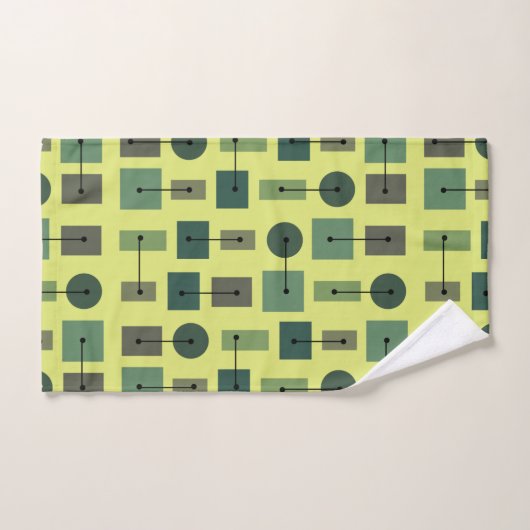 Atomic Age Simple Shapes Chartreuse Bad Handdoek (Handdoek)