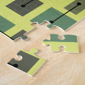 Atomic Age Simple Shapes Chartreuse Legpuzzel (Zijkant)