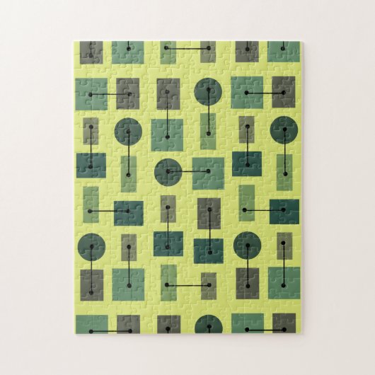 Atomic Age Simple Shapes Chartreuse Legpuzzel (Verticaal)