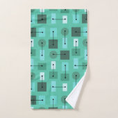 Atomic Age Simple Shapes Turquoise Bad Handdoek (Handdoek)