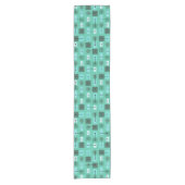 Atomic Age Simple Shapes Turquoise Korte Tafelloper (Voorkant)