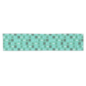 Atomic Age Simple Shapes Turquoise Korte Tafelloper (Horizontaal)
