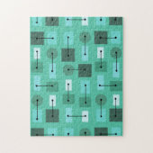 Atomic Age Simple Shapes Turquoise Legpuzzel (Verticaal)