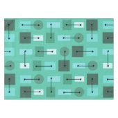 Atomic Age Simple Shapes Turquoise Tafelkleed (Voorkant (Horizontaal))