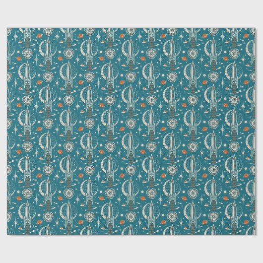 Atomic Age Space Exploration ©studioxtine Cadeaupapier (Vlak)