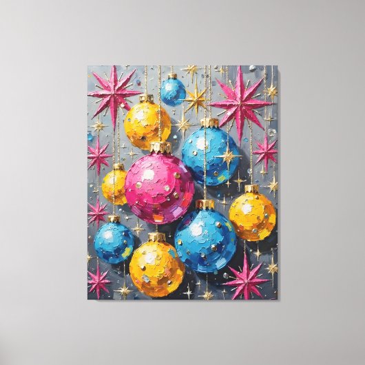 Atomic Age Sparkle: Mid-Century Modern Christmas Canvas Afdruk (Voorkant)