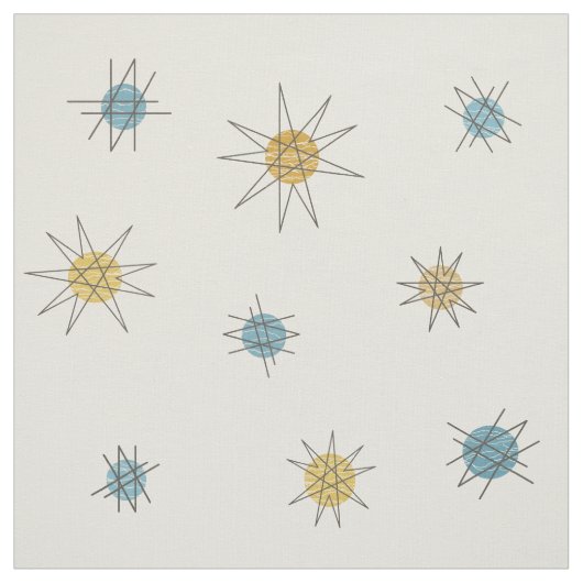 Atomic Age Sputnik Starburst Planten Stof (Swatch)