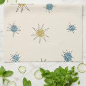 Atomic Age Sputnik Starburst Planten Theedoek (Gevouwen)