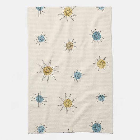 Atomic Age Sputnik Starburst Planten Theedoek (Verticaal)