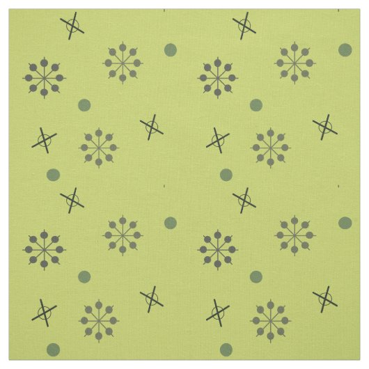 Atomic Age Sputnik Starbursts Chartreuse Stof (Swatch)
