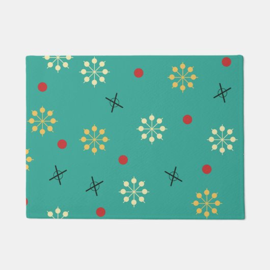 Atomic Age Sputnik Starbursts Turquoise Deurmat (Voorkant)