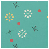 Atomic Age Sputnik Starbursts Turquoise Stof (Close Up)