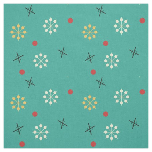Atomic Age Sputnik Starbursts Turquoise Stof (Swatch)