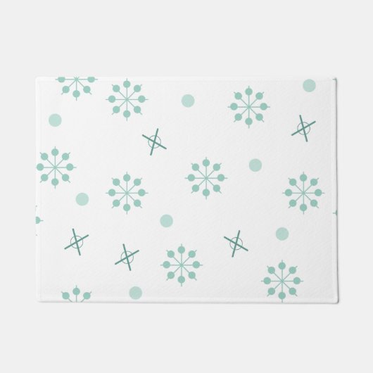 Atomic Age Sputnik Starbursts Winter Green Deurmat (Voorkant)