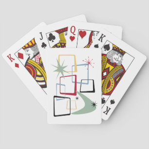 Atomic Age Squares sterren Boomerang Mid Century Pokerkaarten