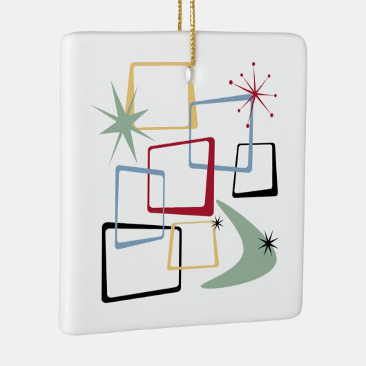 Atomic Age Squares sterren Boomerang Midcentury Keramisch Ornament (Rechts)