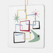 Atomic Age Squares sterren Boomerang Midcentury Keramisch Ornament (Links)
