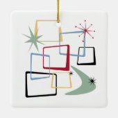 Atomic Age Squares sterren Boomerang Midcentury Keramisch Ornament (Achterkant)