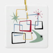 Atomic Age Squares sterren Boomerang Midcentury Keramisch Ornament (Voorkant)