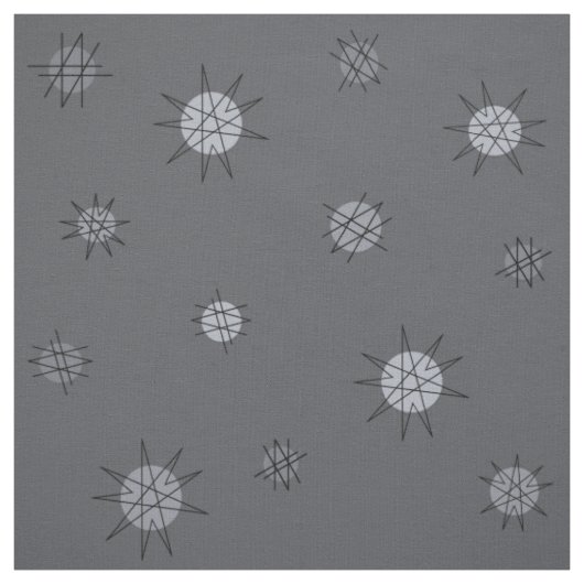 Atomic Age Starburst Planeten Leisteengrijs Stof (Swatch)