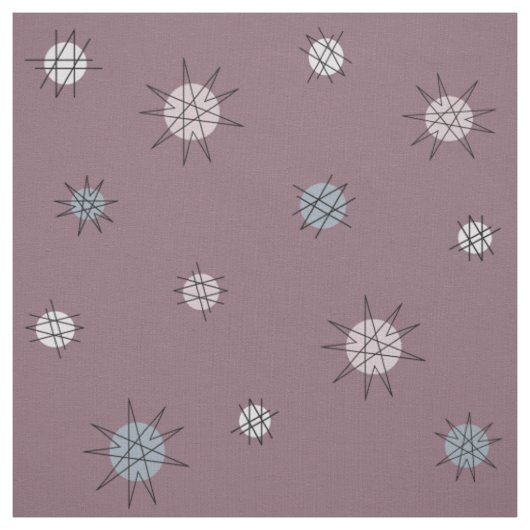 Atomic Age Starburst Planets Dark Mauve Stof (Swatch)
