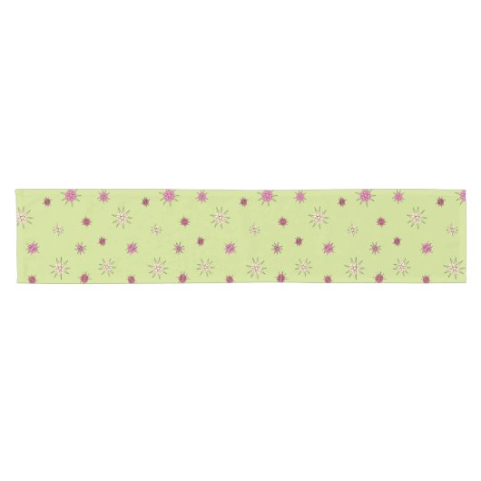 Atomic Age Starburst Planets Lime Green Korte Tafelloper (Horizontaal)