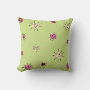 Atomic Age Starburst Planets Lime Green Kussen