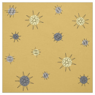 Atomic Age Starburst Planets Ochre Grey Stof