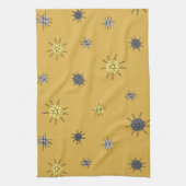 Atomic Age Starburst Planets Oker Grijs Theedoek (Verticaal)