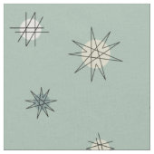 Atomic Age Starburst Planets Sage Green Stof (Close Up)
