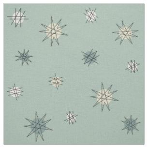 Atomic Age Starburst Planets Sage Green Stof